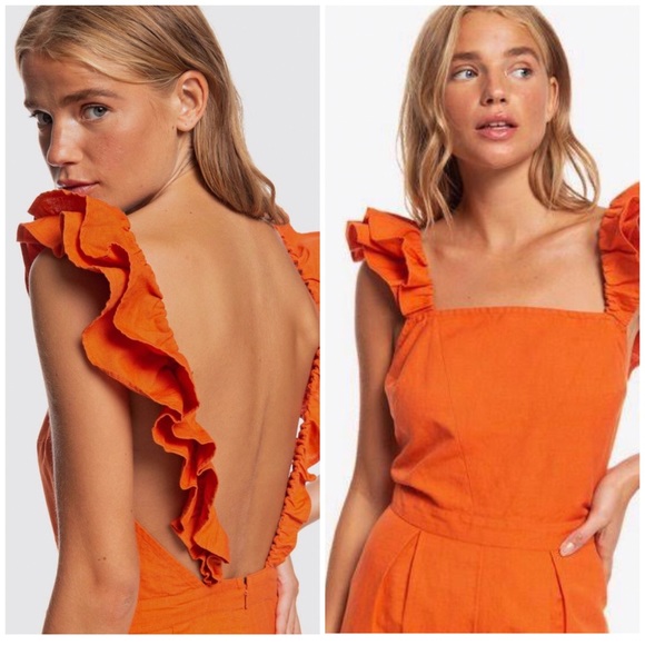 NWT Roxy Summertime Sadness Linen Wideleg Jumpsuit - Picture 2 of 9